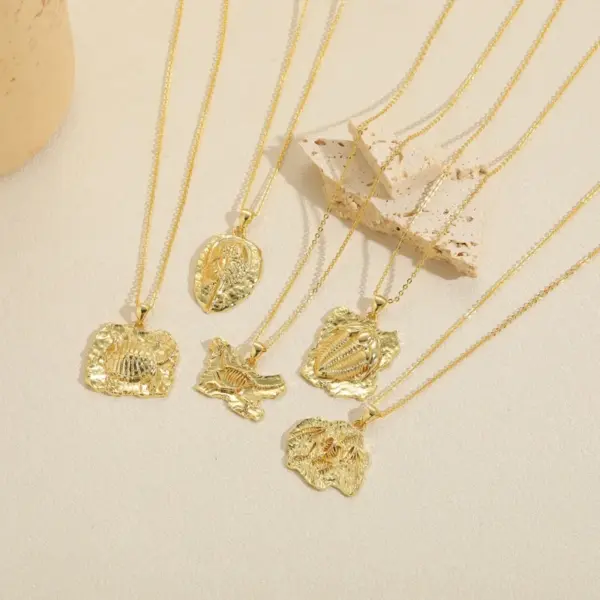 Wholesale Hot-Selling Retro Fashion Dinosaur Design Pendant Collarbone Chain Copper Necklace Halloween Matching