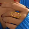 Wholesale PVD Coated Real Gold Plated 18K Gold Geometric 304 Stainless Steel Elegant Retro Waterproof Non Tarnish Open Rings