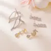 Wholesale New 925 Silver Needle Bowknot Square Zircon Stud Earrings Simple Imitation Zircon Earrings