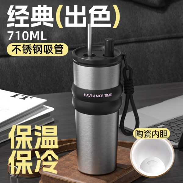 oly-7e2143e8096180417635a4737a3d2b71 Wholesale 316 Straw Thermos Cup Large Capacity Water Cup Girls Ice Cup Creative Accompanying Ceramic Coffee Cup Scandinavian Style