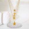 oly-7e229a3f8051f060e7575f7b77736c64 Wholesale jewelry 18k gold stainless steel love shell palm tree geometric pendant necklace women