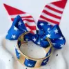 Wholesale American Flag Bangle For Women In 304 Stainless Steel With Electroplated 18K Real Gold Plated Finish, Perfect For Independence Day