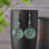 oly-7e30ca0fb37658403d9eb3abf2685956 Wholesale Retro Mandala Flower Time Gem Earrings Ethnic Style Dream Catcher Long Pendant Earrings for Women