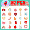 oly-7e327026d6d4cc2cc31ea8fc6946c55a Wholesale 50 Cute Human Organ Stickers to Learn Cartoon Human Organ Children's Early Education Stickers Creative
