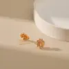 Wholesale Exquisite Small Round Hoop Earrings Ice Crystal Stone Copper Plated 18K Real Gold Irregular Snowflake Christmas Gift Color Retention Jewelry