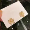 Wholesale Spring S925 Silver Needle Zircon Pearl Daisy Cute Fresh Flower Micro-Set Earrings Bohemian Style Sweet Cool Trend