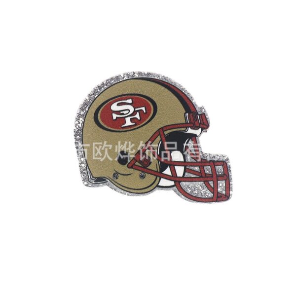 oly-7e3aa983d9f9711d064f9576225cc760 Wholesale Fashion Brand Cartoon Football Helmet Personalized Bag Jewelry Acrylic Pin Croud DIY Patch