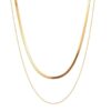 Wholesale Double-layer Stacked Snake Bone Chain Necklace Women's High-end Light Luxury Niche Retro Golden Titanium Steel Necklace Chain