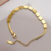 Wholesale LOVE Square Snake Bone Bracelet for Women Retro Niche Design High-grade Feeling Bracelet Titanium Steel Color-free