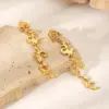 Wholesale 304 Stainless Steel Flame PVD Coated 18K Real Gold Plated Vintage Style IG Style Waterproof Non Tarnish Gold Drop Earrings