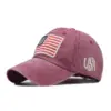 Wholesale Men's Basic American Flag Embroidery Crimping Curved Eaves Baseball Cap