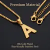 Wholesale Waterproof Non Tarnish Letter Necklace For Women With 18K Real Gold Plated 304 Stainless Steel And PVD Coated Box Chain