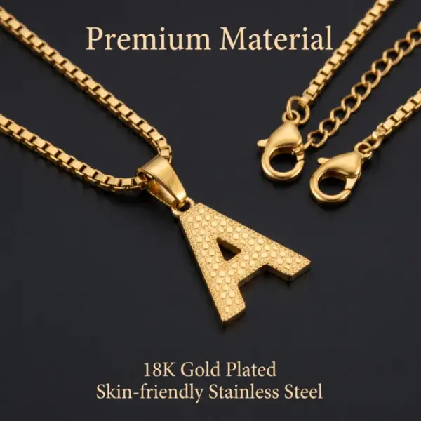 Wholesale Waterproof Non Tarnish Letter Necklace For Women With 18K Real Gold Plated 304 Stainless Steel And PVD Coated Box Chain