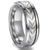 Wholesale Tungsten Steel Ring 360° Rotating Wide 8mm Men's Silver New Simple Style Geometric Pattern Polished Round Edge Wedding Band