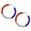 oly-7e64cb70175cb820cf34690add523644 Wholesale Simple Color Block American Patriotism Diamond Stud Earrings Independence Day Trendy Geometric Pattern Artificial Crystal Hoops