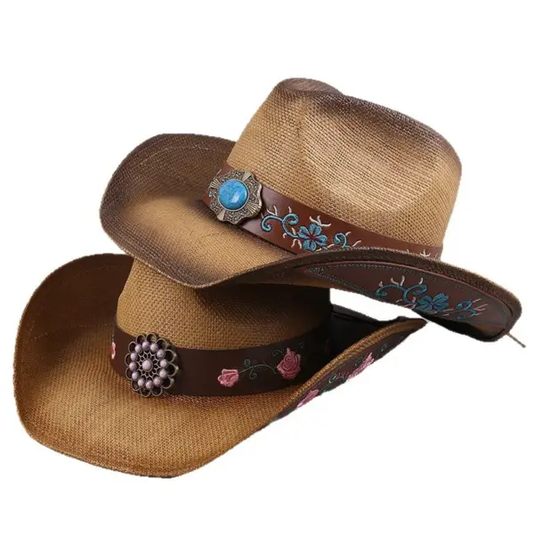 Wholesale American Cowboy Jazz Hat Sailor Dance Flag Retro Asymmetric Edge Summer Denim Material Unisex Fisherman Hat