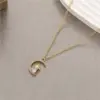 Wholesale Deer Pendant Necklace For Women In Copper With 14K Real Gold Electroplated And Diamond Inlay