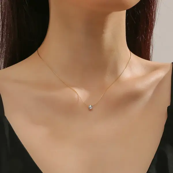 Wholesale PVD Coated Real Gold Plated 18K Gold Round Titanium Steel Simple Style Waterproof Non Tarnish Titanium Steel Necklace