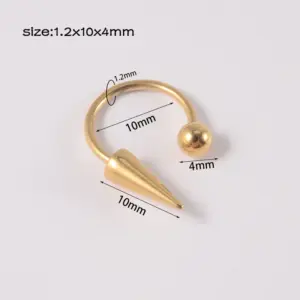 Golden Ball Horseshoe-1.2*10 * 4mm / As Shown in the Figure