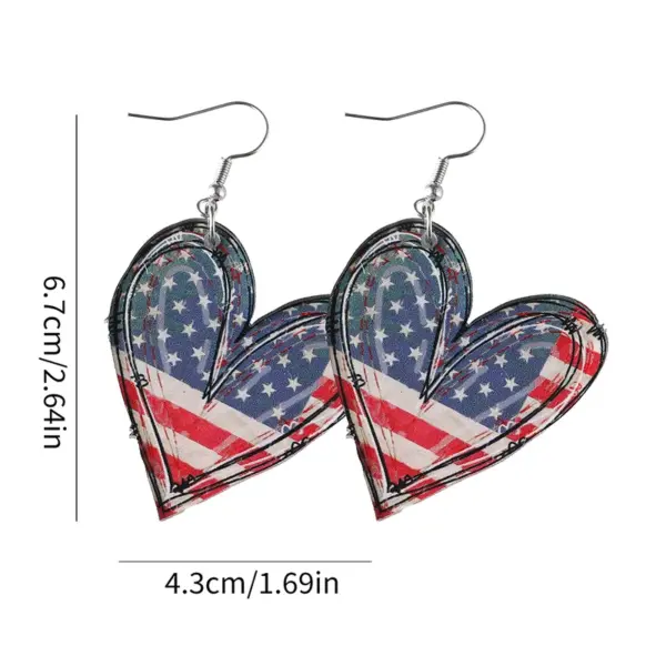 Wholesale Retro Heart Shape Drop Earrings For Women With White Acrylic Print And 304 Stainless Steel Ear Pins