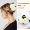 Wholesale Valentine's Day Satin Rose Flower Clamp Large Flower Shark Clip Sweet Pontertail Clip Spring and Summer Hairpin Headwear