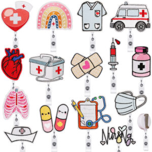 Wholesale Xiaotian medical embroidery cloth stickers easy pull buckle decorative crocodile clip cartoon medicine bottle patch stickers embroidered logo easy pull