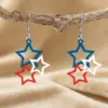Wholesale Retro White Star Print Acrylic Drop Earrings With 304 Stainless Steel Ear Pins For Women