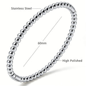 Round bead steel color egg-shaped bracelet