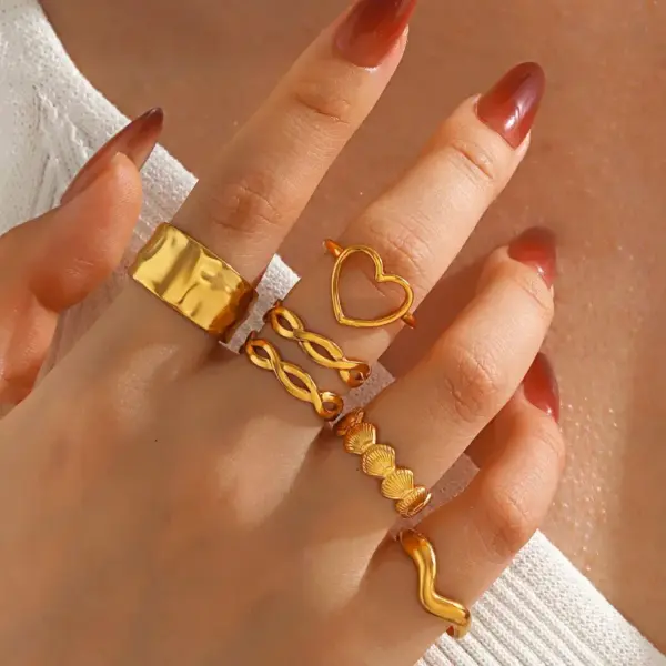 Wholesale Stainless Steel Open Ring Irregular Design Elegant Sexy Style For Women Couples Adults Universal Season Fashion Jewelry