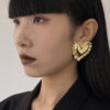 oly-7ed1b111fc175985d8e8b0a205022a86 Wholesale Style Exaggerated Pleated Metal Big Heart Earrings for Women Normcore High-End Cold Style Unique Earrings