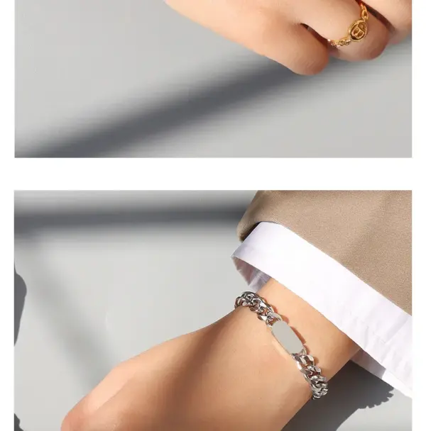 Wholesale PVD Coated Real Gold Plated 18K Gold Solid Color 304 Stainless Steel Fashion Waterproof Non Tarnish Jewelry Set