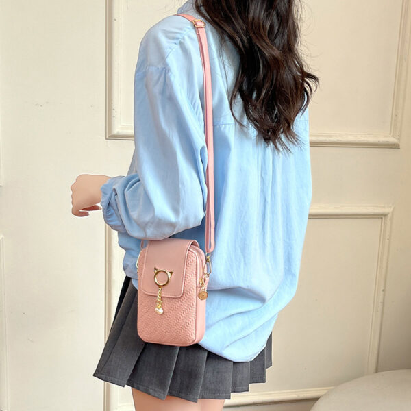 Wholesale Embossed mini bag with pearl charm, phone case, shoulder bag, mini bag