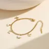 Wholesale Butterfly Waterproof Non Tarnish Cuban Chain Link Bracelet For Women In Titanium Steel With Electroplated Gold Plating
