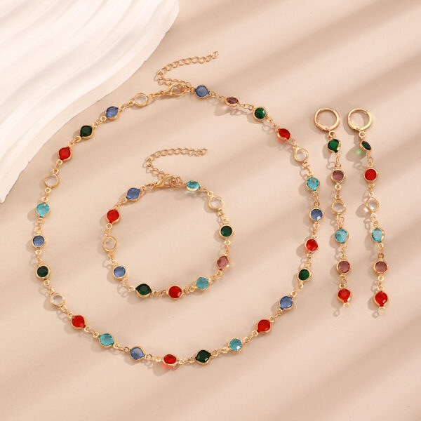 Wholesale Color Love Bracelet Necklace Personalized Alloy Heart-shaped Dopamine Bracelet