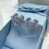 Wholesale HEFANG blue iris earrings elegant temperament dopamine small flower wind silver earrings Valentine’s Day gift