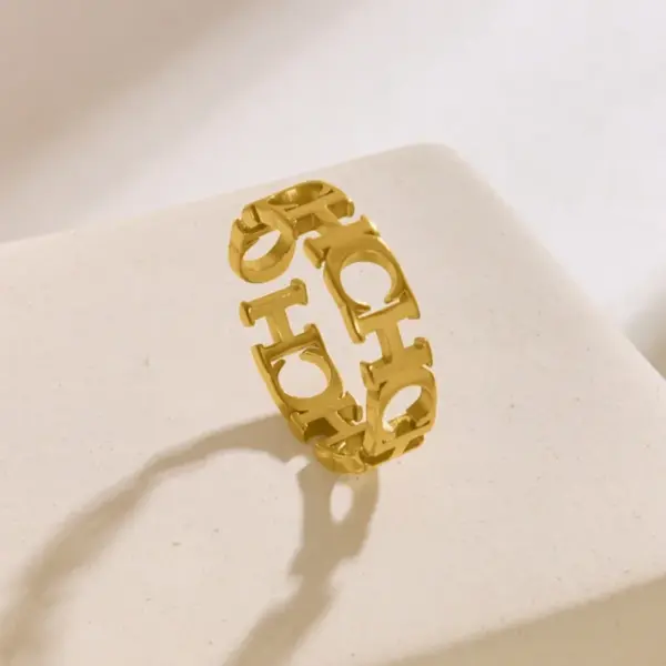 oly-7efa2333910bd591670ec88540da4f94 Wholesale Ion Plating (IP) Real Gold Plated 18K Gold Letter 304 Stainless Steel Elegant Luxurious Modern Style Waterproof Non Tarnish Jewelry Set