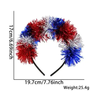 Red Silver Blue Color Terms / Fan Headband