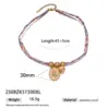 Wholesale Fashionable Colorful Flower Pendant Necklace Titanium Steel Luxury Sensation Elegant Trendy Jewelry Accessory Polyester Chain