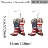 Wholesale Retro Print Boots Drop Earrings For Women In White & Red Acrylic With 304 Stainless Steel Ear Pins