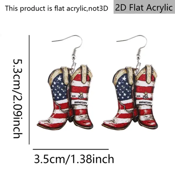 Wholesale Retro Print Boots Drop Earrings For Women In White & Red Acrylic With 304 Stainless Steel Ear Pins