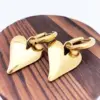 Wholesale Heart Shape Earrings For Women In Maillard Style Featuring Asymmetrical Design Made Of 304 Stainless Steel With 18K Real Gold Plating