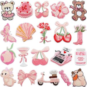 Wholesale Sweet Taste Embroidered Cloth Sticker Valentine Bear Patch Sticker Clothes Decoration Pink Love Embroidered Label