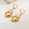 Wholesale 1 Pair Casual Modern Style Simple Style Heart Shape Crown Shell Plating Copper Copper 18K Gold Plated Earrings