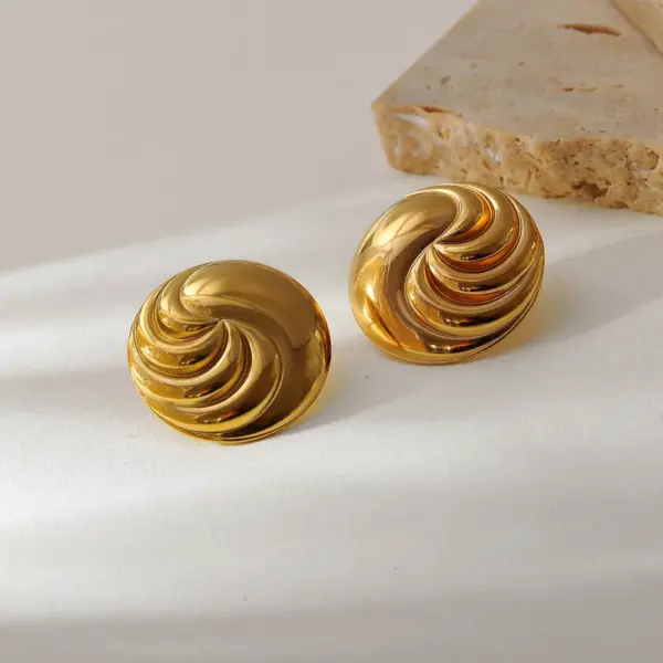 Wholesale 1 Pair Elegant Classic Style Geometric Sun 304 Stainless Steel Ear Studs