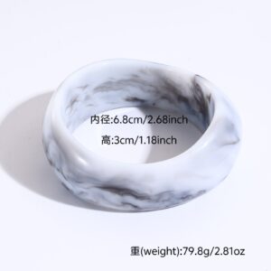 53# bracelet - black grey - irregular ring - wide band