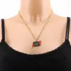 Wholesale Hot Selling 201 Stainless Steel Oil Drop American Black Geometric Pendant Water Plated 18K Real Gold Necklace Unisex Couple Versatile Sweater Chain Accessory