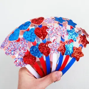 Wholesale Sequin Heart-Shaped Headband Plastic Star Headband Independence Day Party Women's Simple Four Seasons Universal