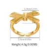 Wholesale Jewelry Lady Classic Style Shiny Bow Knot Copper Pearl Copper 18K Gold Plated Big Bow Pearl Bowknot Adjustable Ring Open Rings Rings