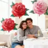 oly-7f5cb12d17bafc03ca25a4f272cecb6c Wholesale Valentine's Day Proposal Engagement Decorative Rose Flower Balloons Oil Painting Style Birthday Party Decoration Balloons
