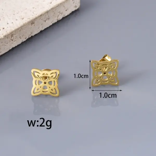 Wholesale 304 Stainless Steel Solid Color PVD Coated 18K Real Gold Plated 18K Gold Elegant Simple Style Classic Style Waterproof Non Tarnish Plating Ear Studs